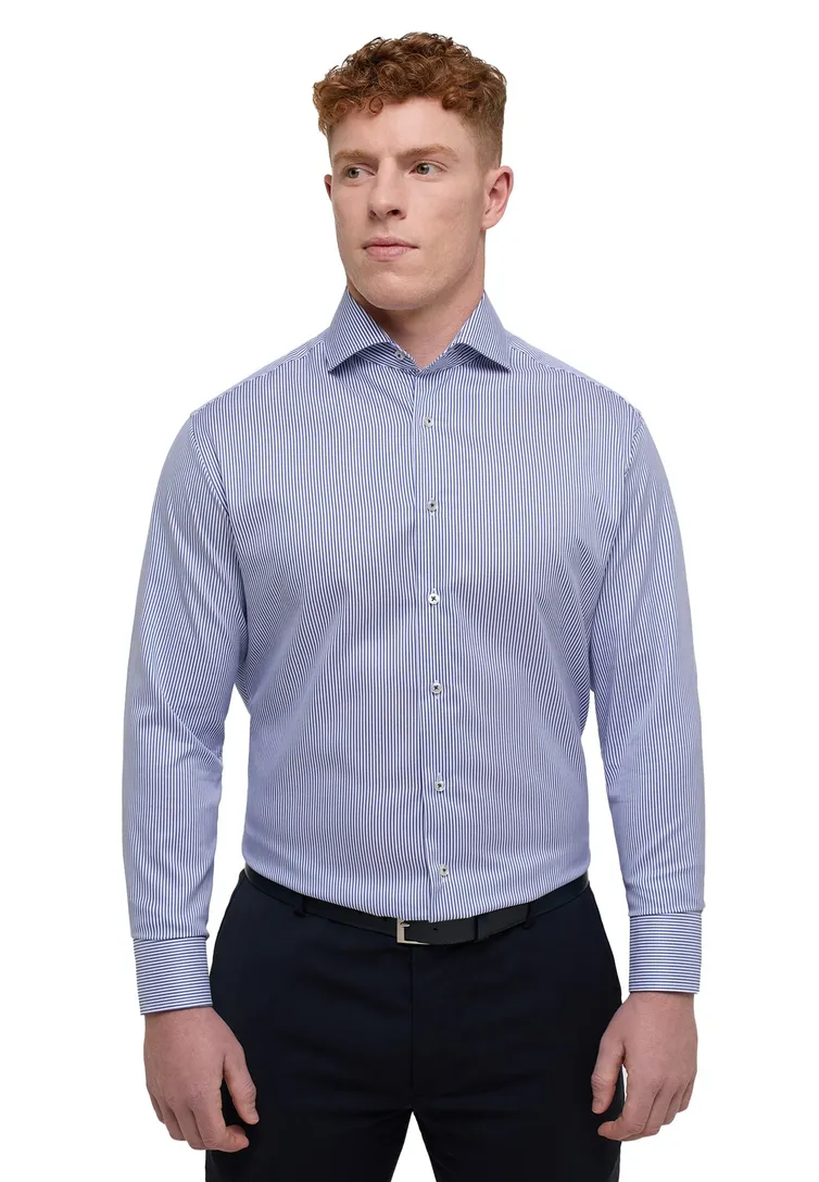 Eterna 1863 overhemd Modern Fit blauw wit
