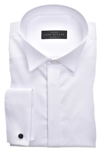 John Miller John Miller business overhemd slim fit wit effen katoen