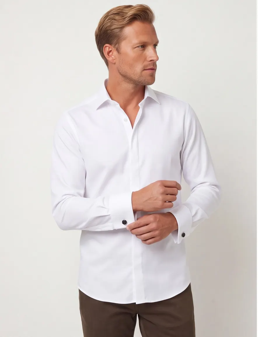 Overhemd John Miller non iron wit Tailored Fit