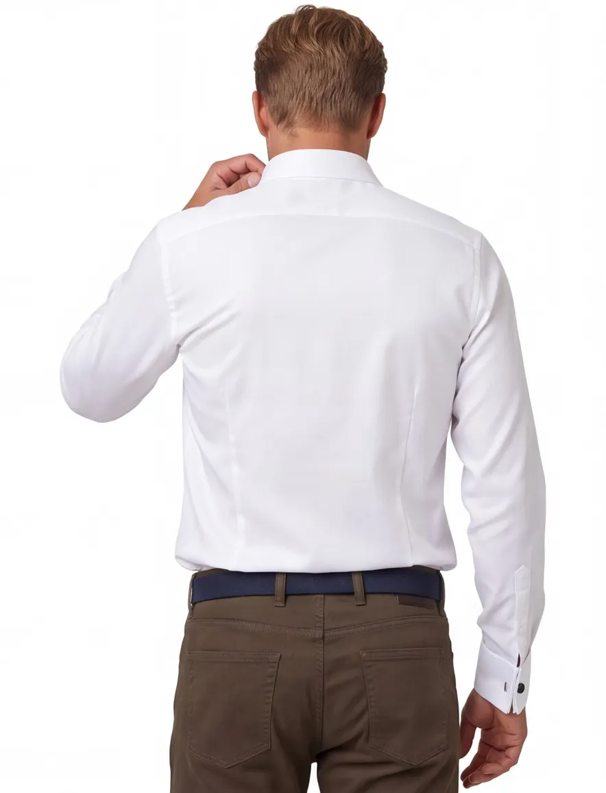 Overhemd John Miller non iron wit Tailored Fit
