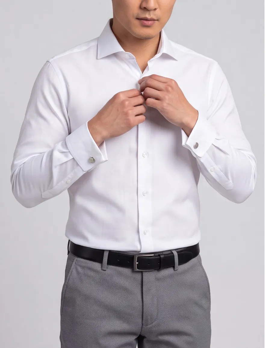 John Miller mouwlengte 7 overhemd spierwit Tailored Fit