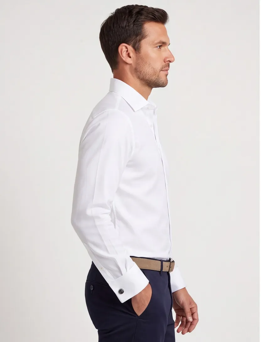 John Miller business overhemd Tailored Fit normale fit wit effen katoen