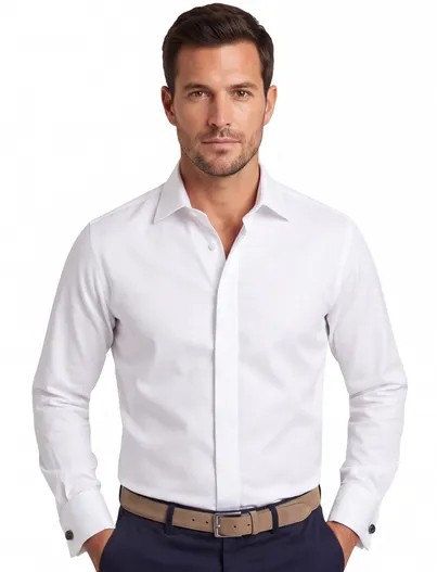 John Miller John Miller business overhemd Tailored Fit normale fit wit effen katoen