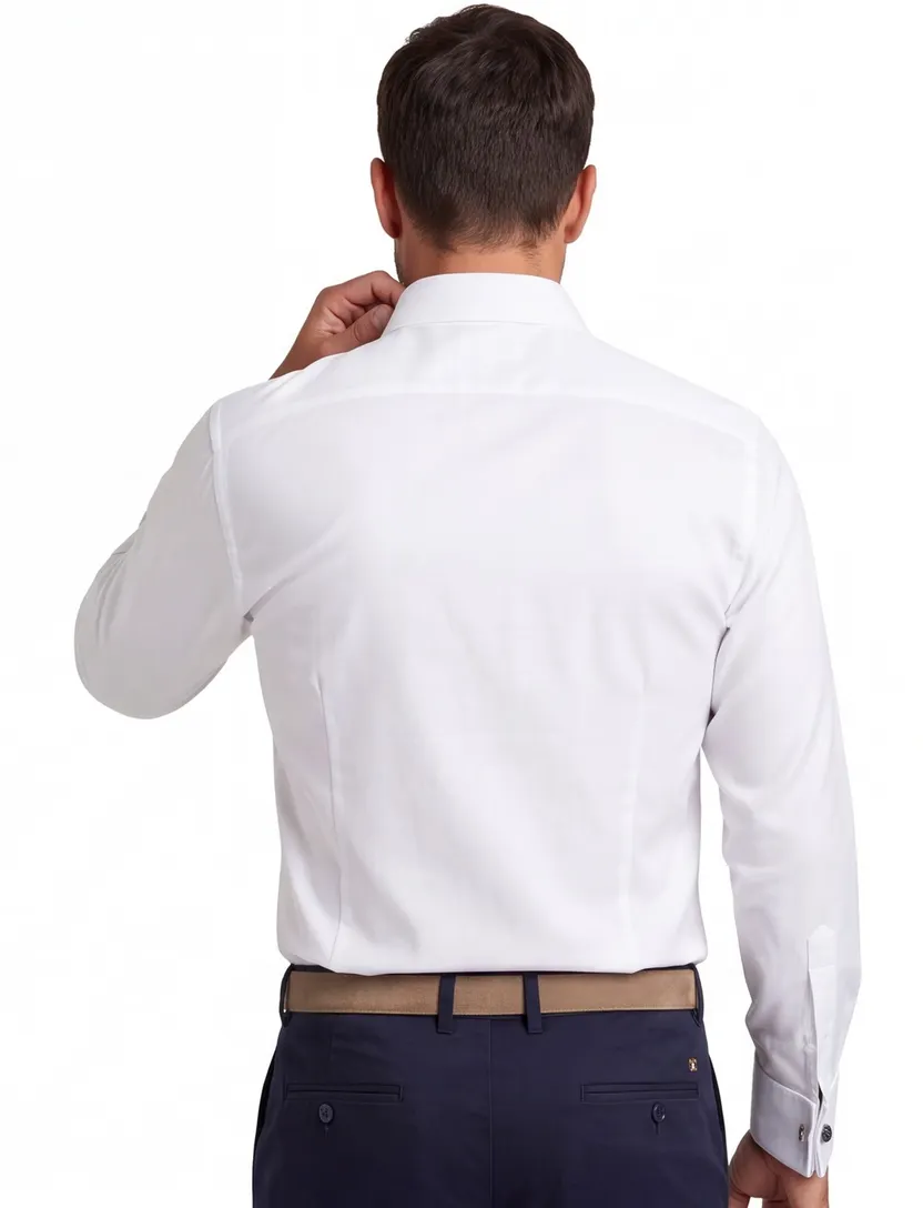 John Miller business overhemd Tailored Fit normale fit wit effen katoen