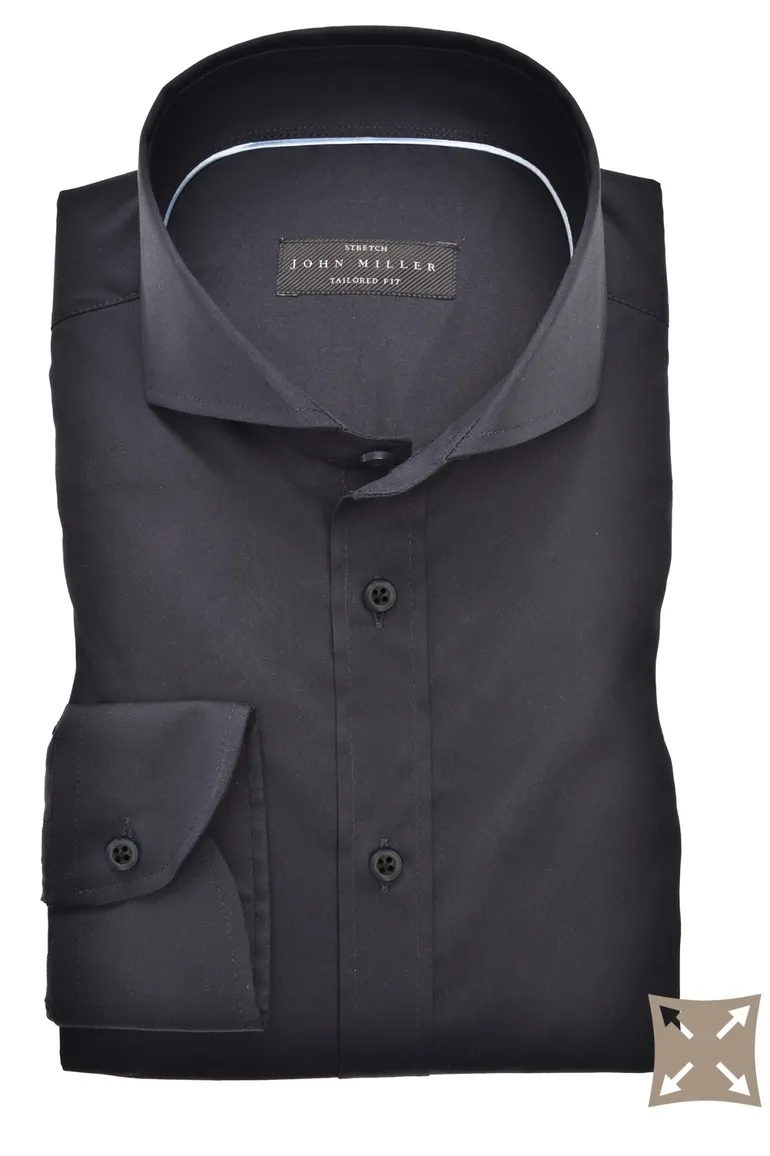 John Miller overhemd Tailored Fit donkerblauw