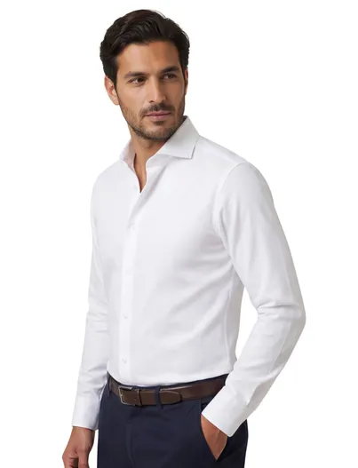John Miller John Miller overhemd strijkvrij wit slim fit