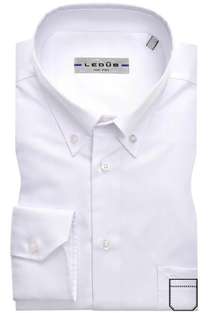Ledub overhemd Modern Fit strjkvrij wit