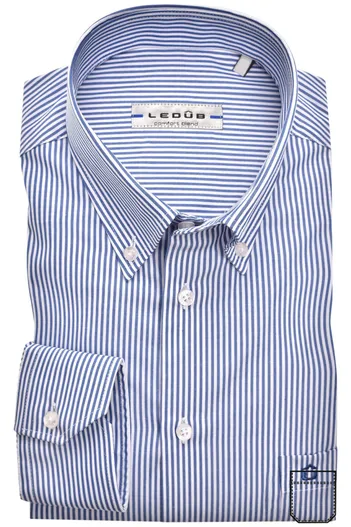 Ledub Stretch overhemd Ledub strepen Modern Fit
