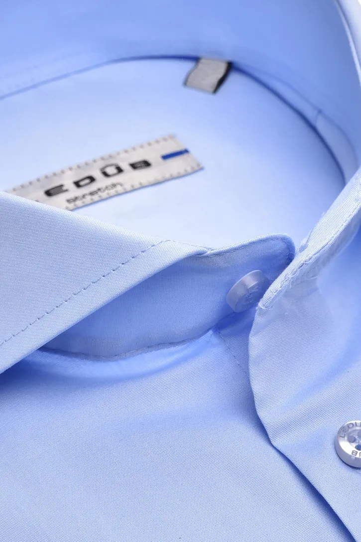 Ledub overhemd blauw Modern Fit stretch