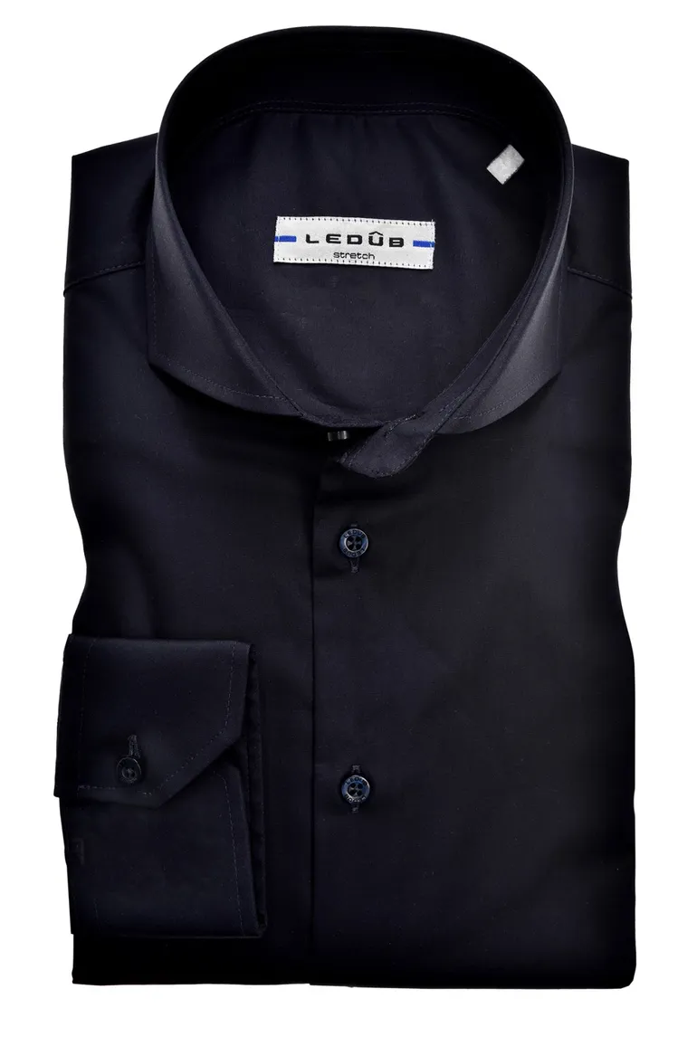 Overhemd Ledub Stretch Modern Fit navy