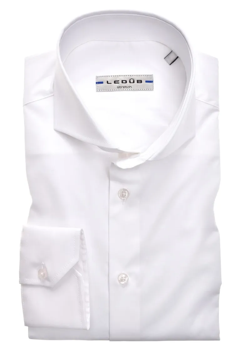 Overhemd Ledub wit stretch Modern Fit