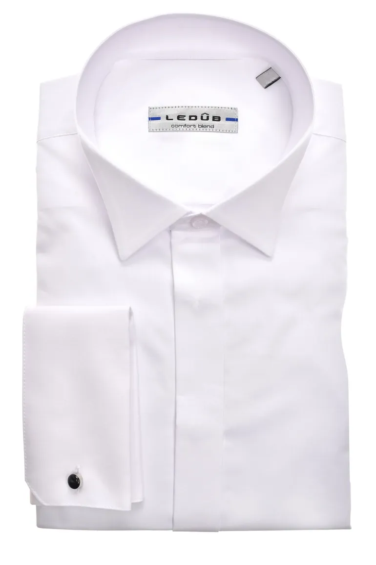 Overhemd Ledub dubbele manchet Slim Fit
