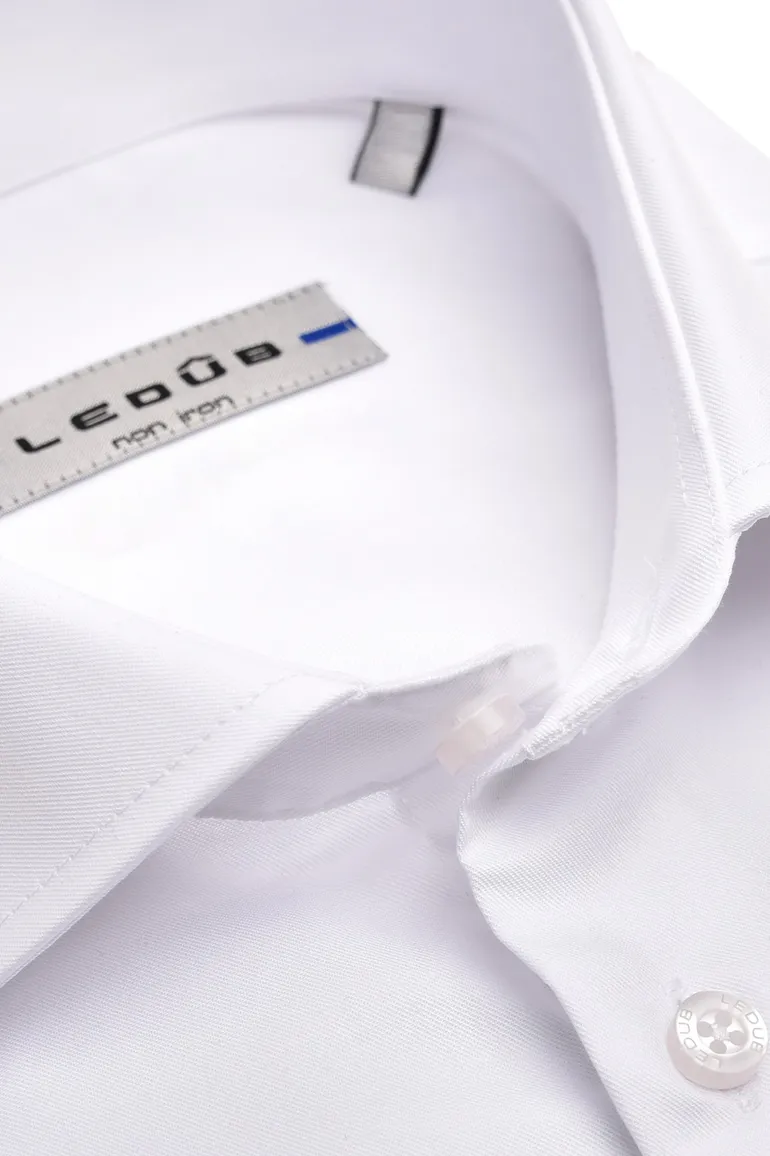 Overhemd Ledub strijkvrij wit Slim Fit