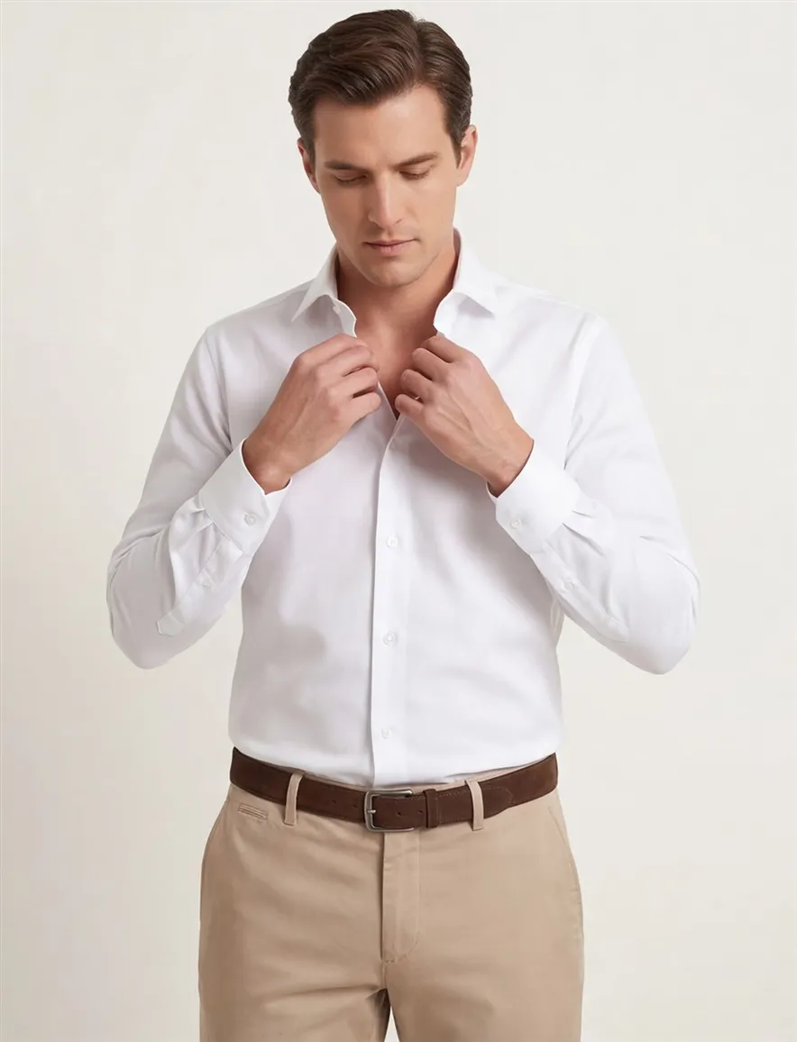 Overhemd Ledub Slim Fit wit