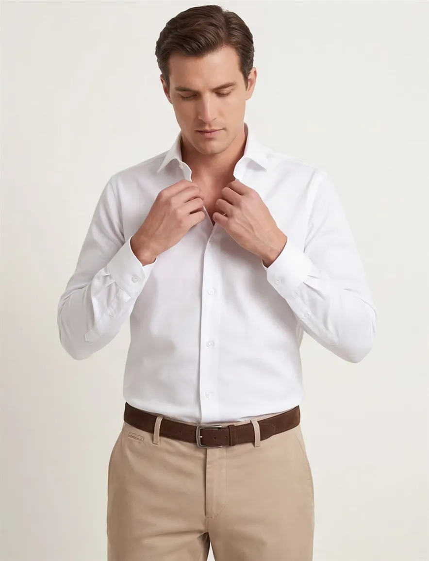 Overhemd Ledub Slim Fit wit