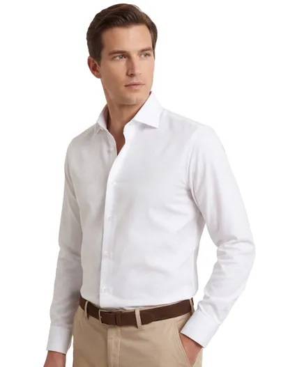 Ledub Slim Fit overhemd Ledub wit