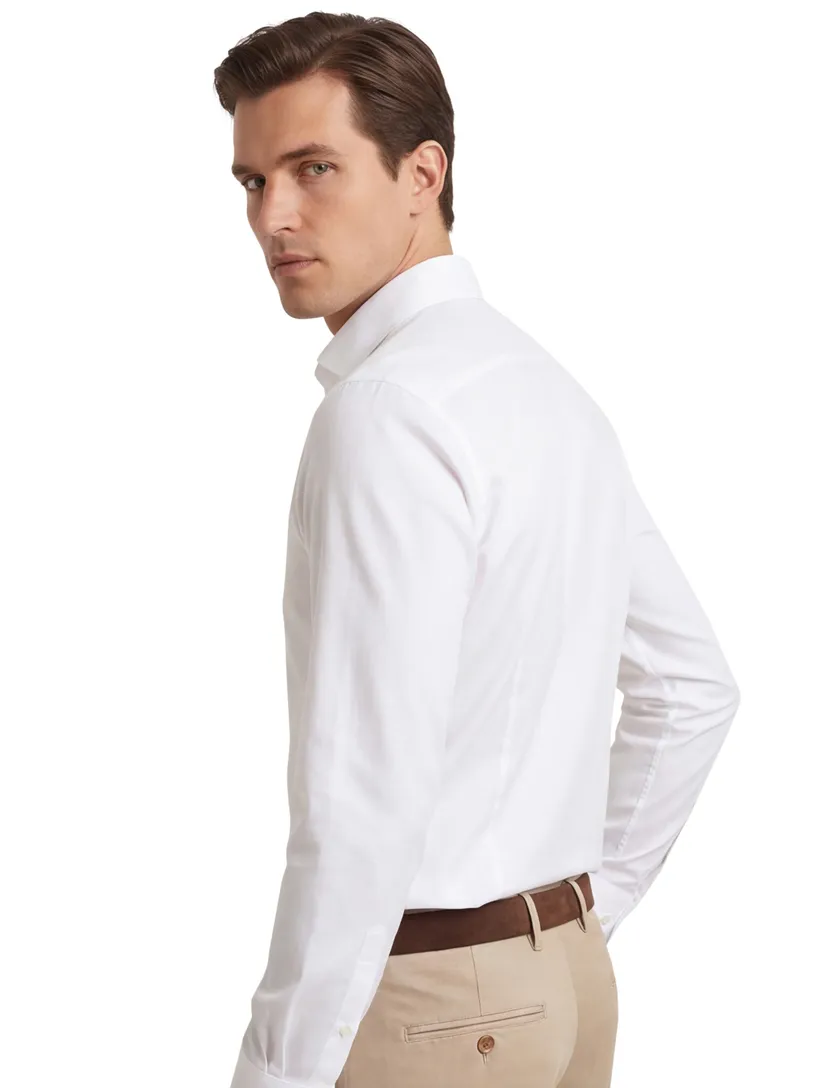 Slim Fit overhemd Ledub wit