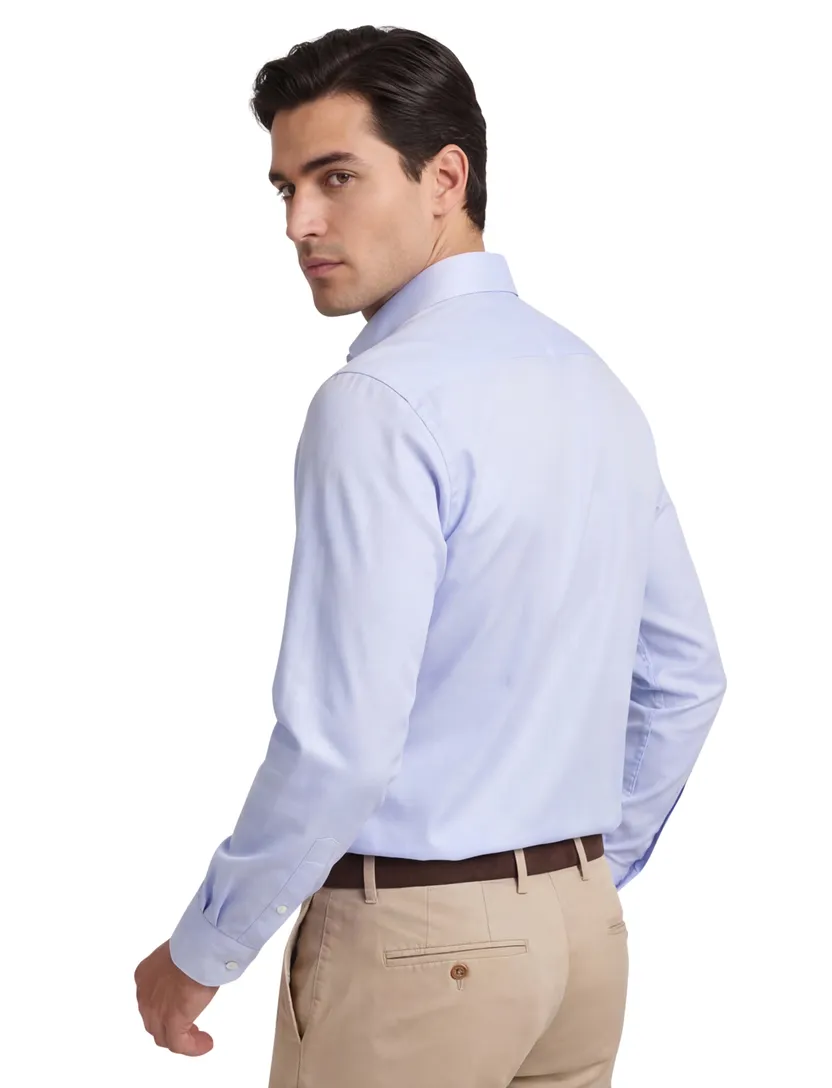 Lichtblauw overhemd Ledub Slim Fit strijkvrij
