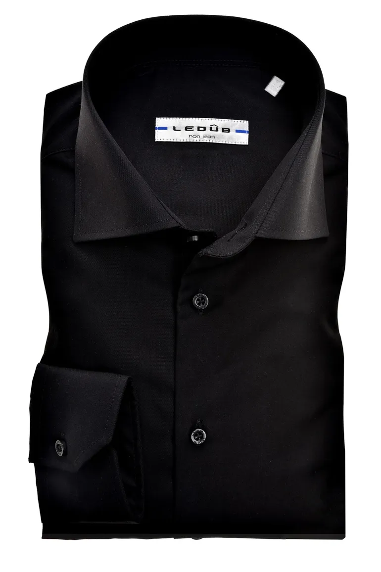 Overhemd Ledub non iron zwart