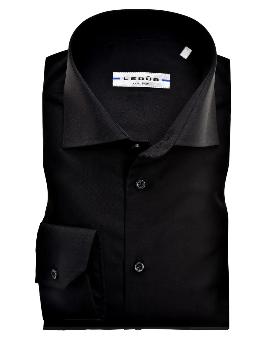 Overhemd Ledub non iron zwart