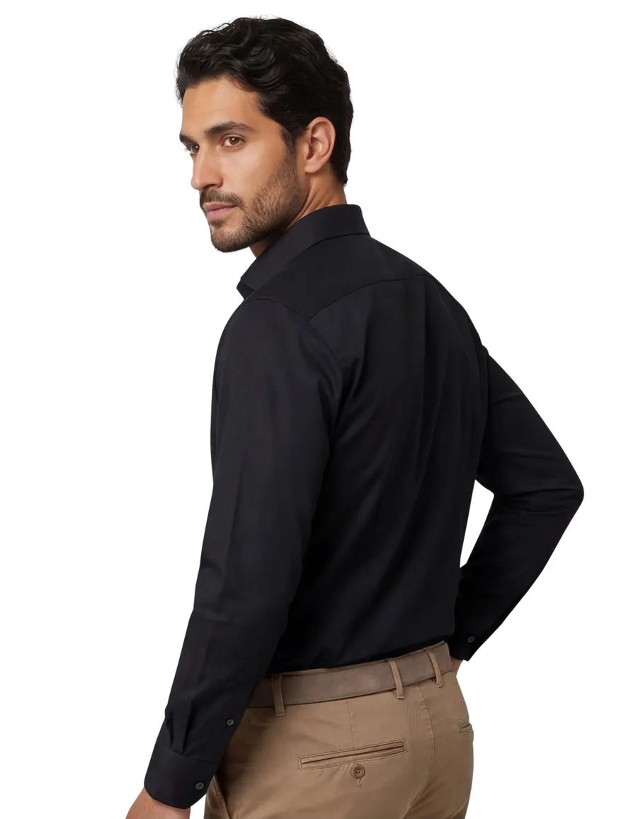 Overhemd Ledub non iron zwart