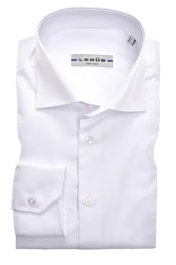Ledub Ledub overhemd wit Slim Fit non iron