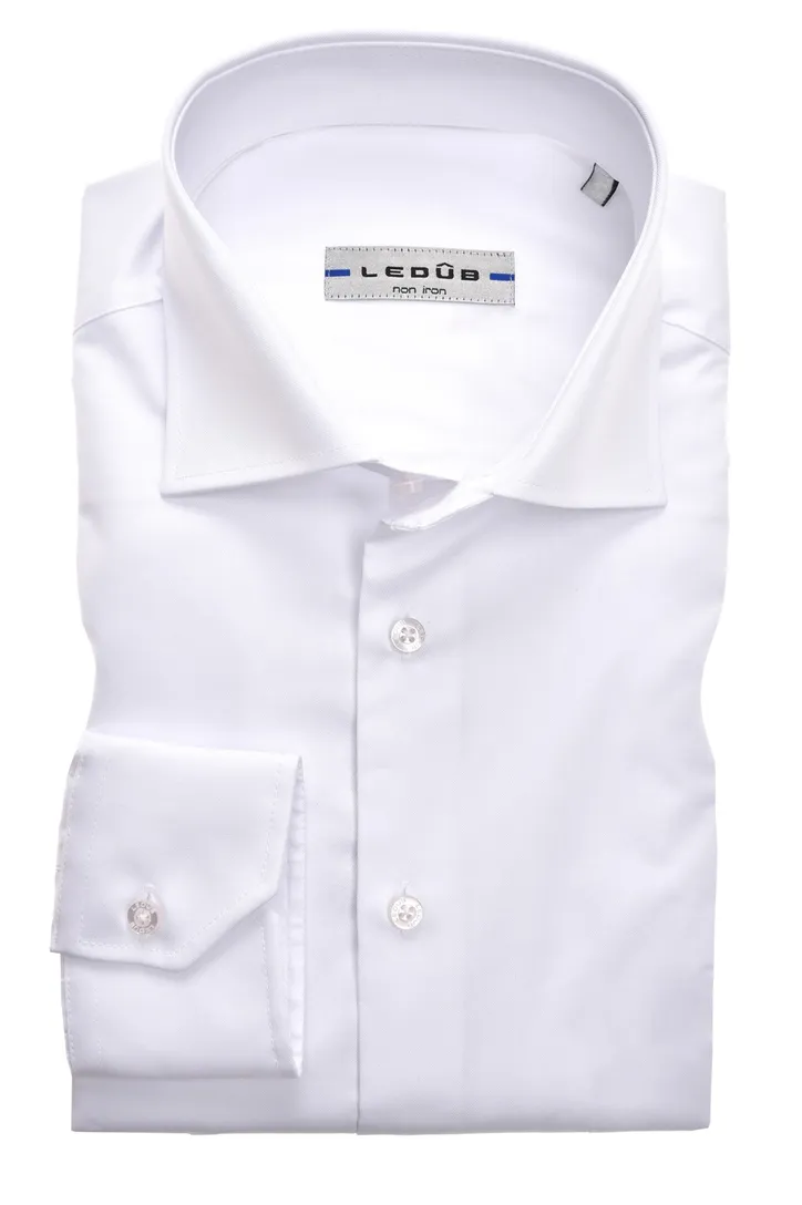 Ledub overhemd wit Slim Fit non iron