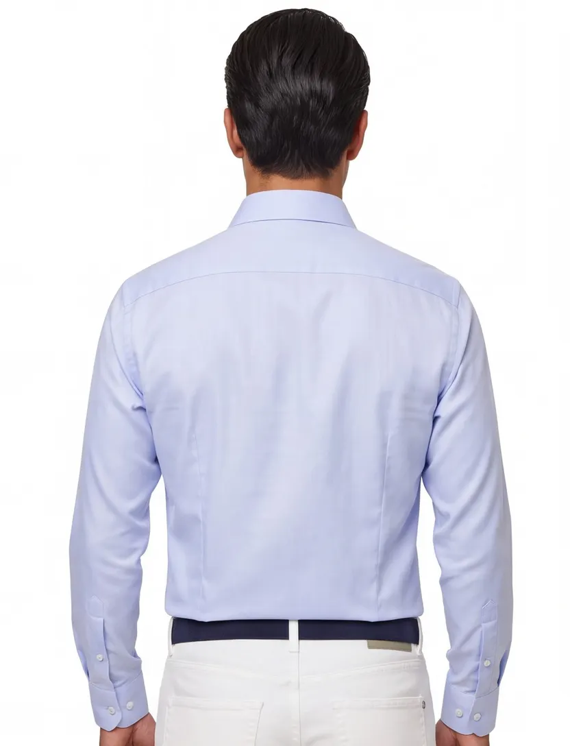 Mouwlengte 7 overhemd Ledub Slim Fit blauw