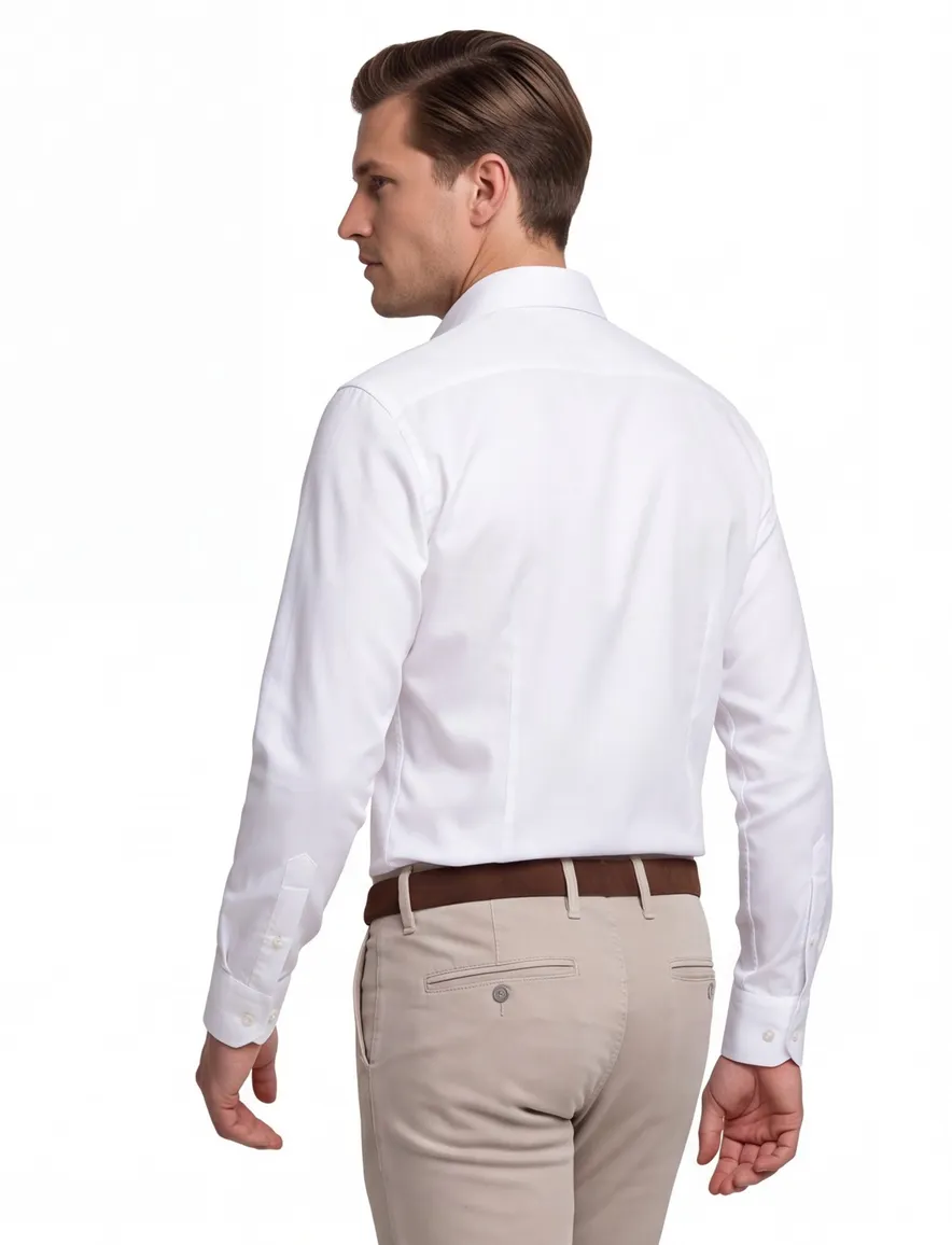 Ledub overhemd mouwlengte 7 non iron wit kreukvrij
