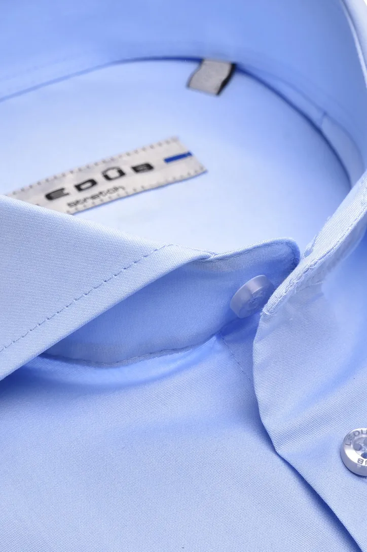 Overhemd Ledub blauw stretch Slim Fit