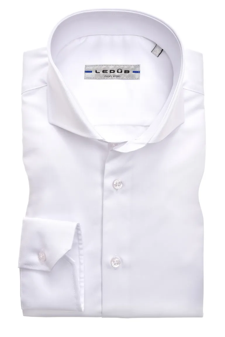 Ledub overhemd wit non iron Slim Fit