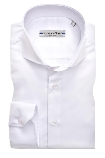 Ledub Overhemd Ledub strijkvrij wit Slim Fit