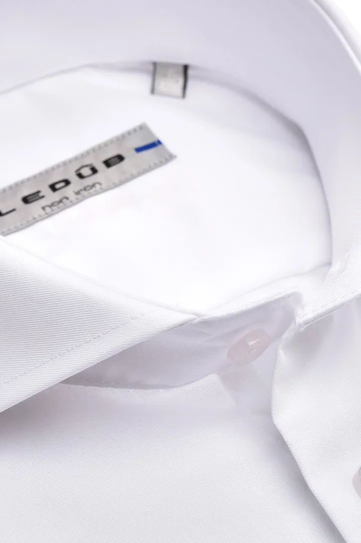 Overhemd Ledub strijkvrij wit Slim Fit