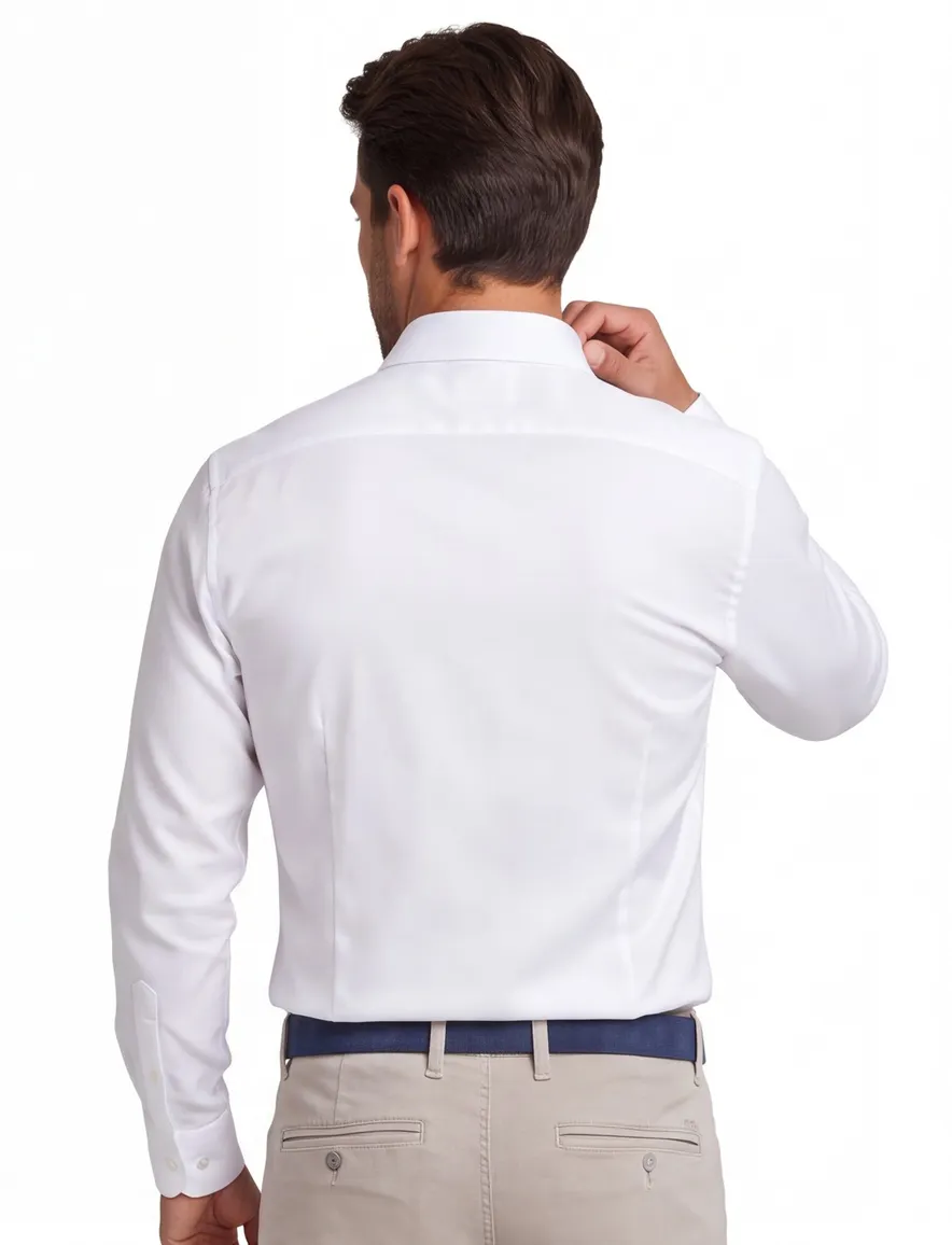 Ledub overhemd wit non iron Slim Fit