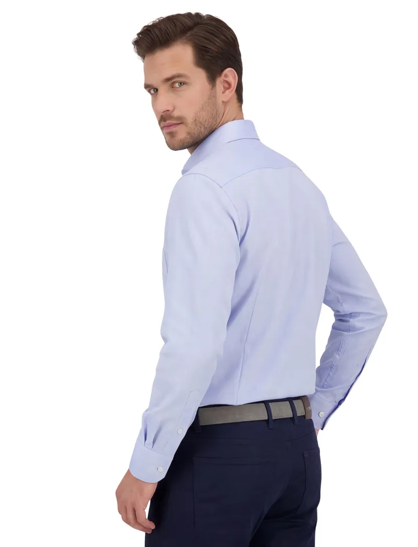 Overhemd Ledub blauw Regular Fit strijkvrij