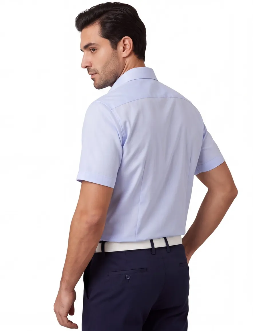 Overhemd korte mouw Ledub blauw