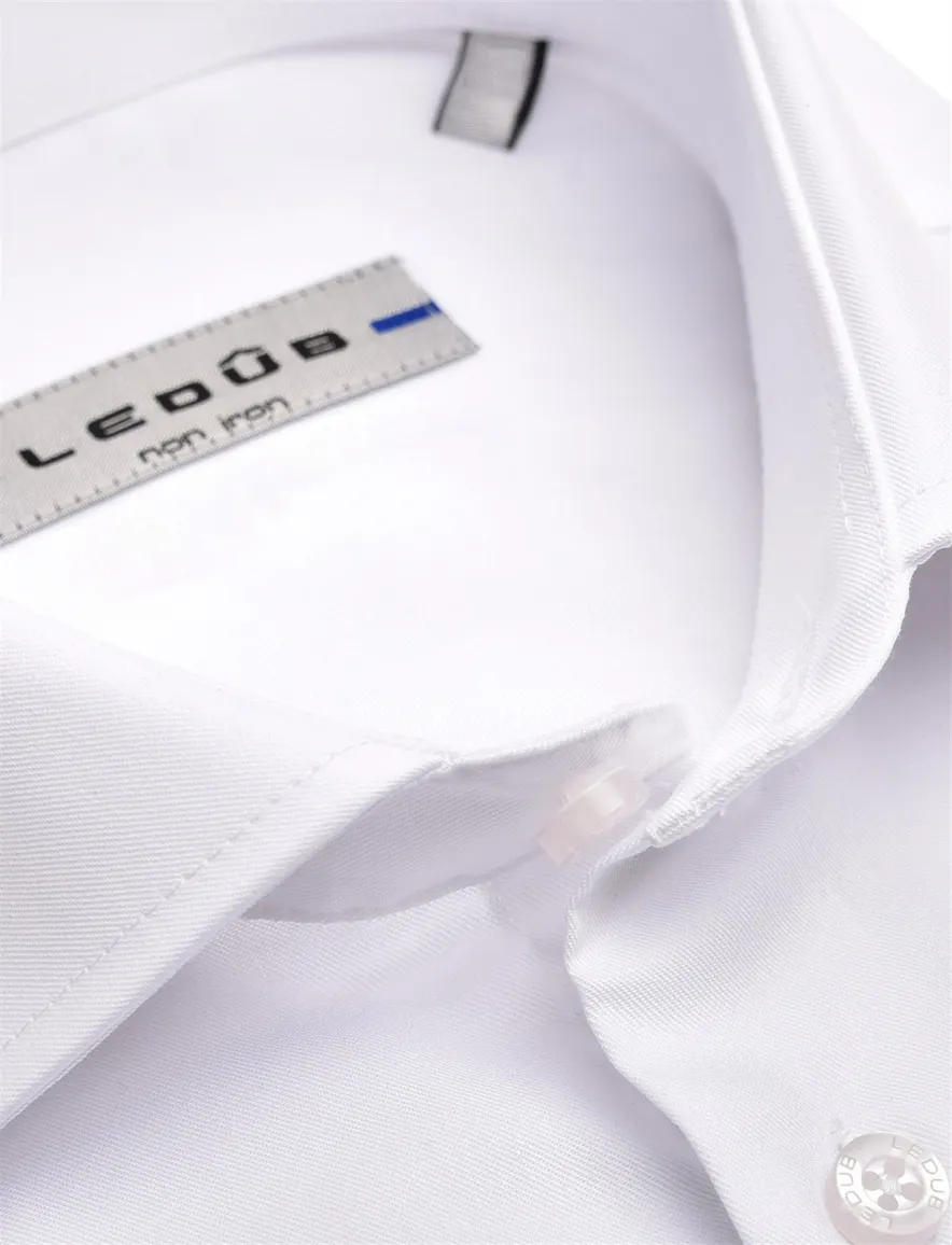 Ledub overhemd korte mouw wit Modern Fit