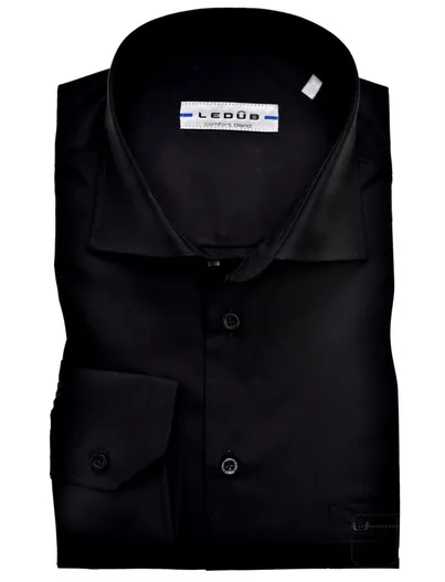 Ledub Overhemd Ledub zwart Modern Fit