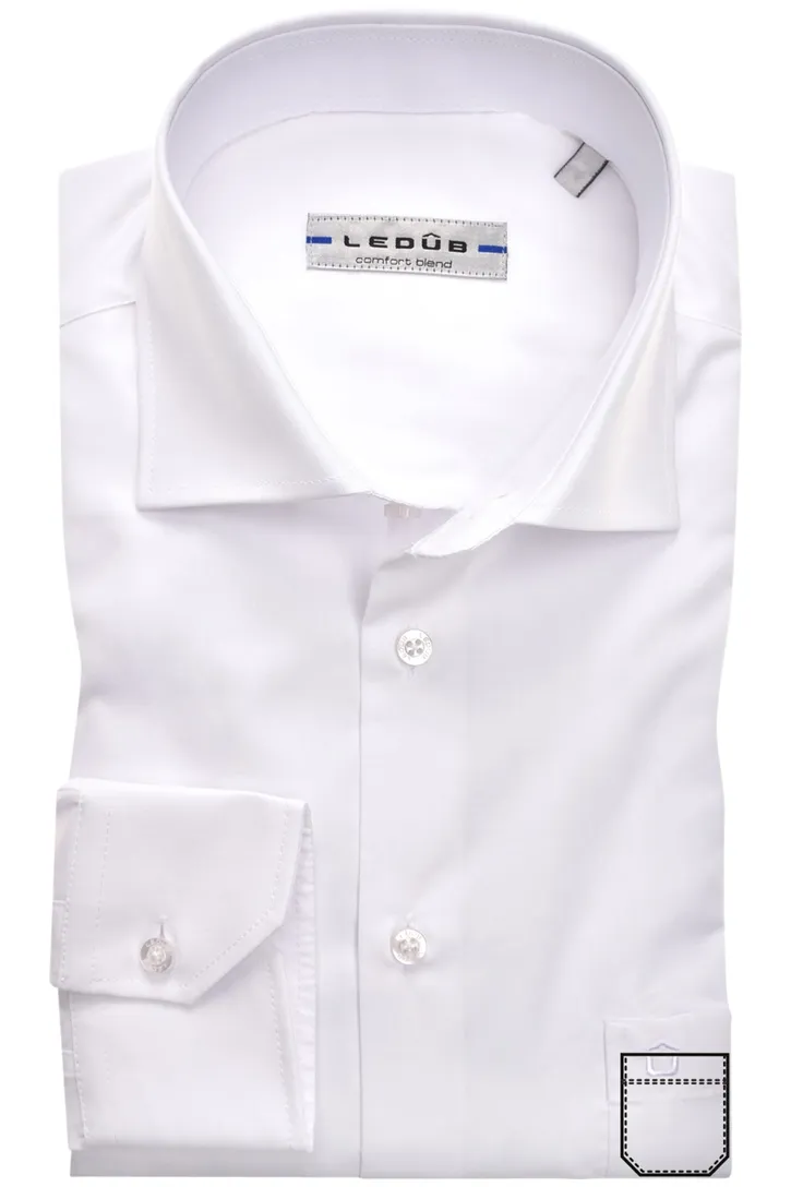 Overhemd Ledub wit Modern Fit wide spread boord