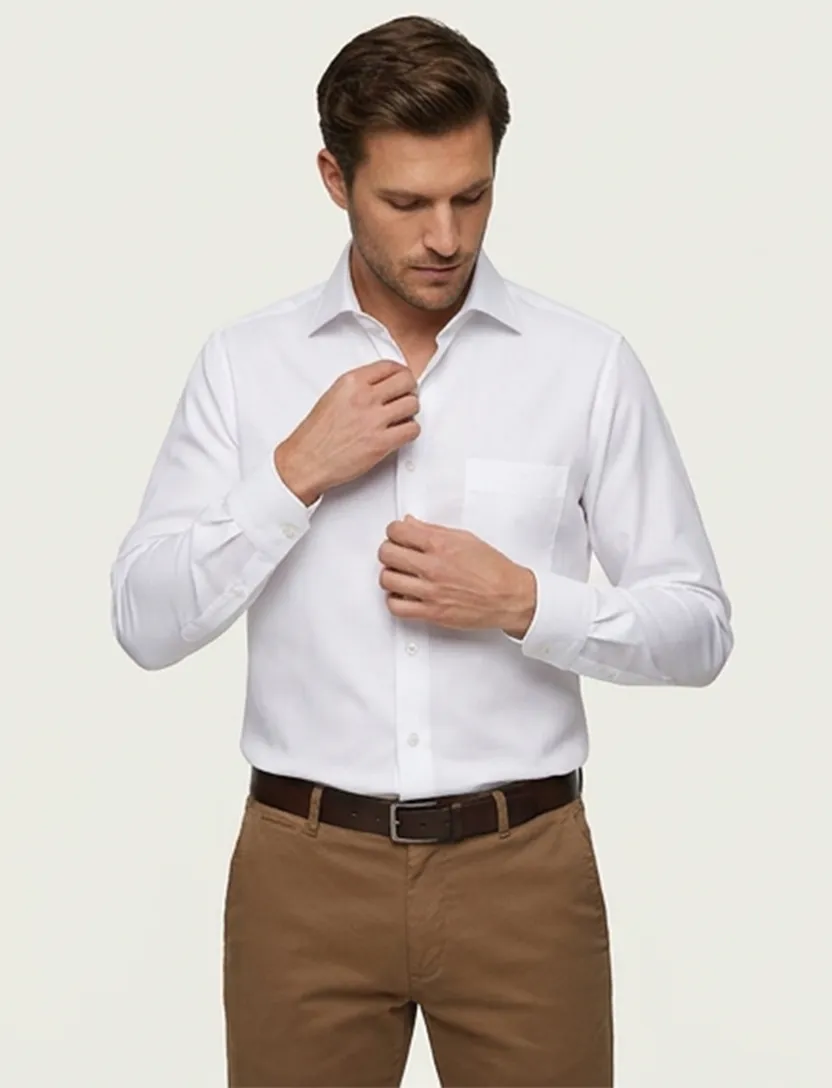 Overhemd Ledub wit Modern Fit wide spread boord