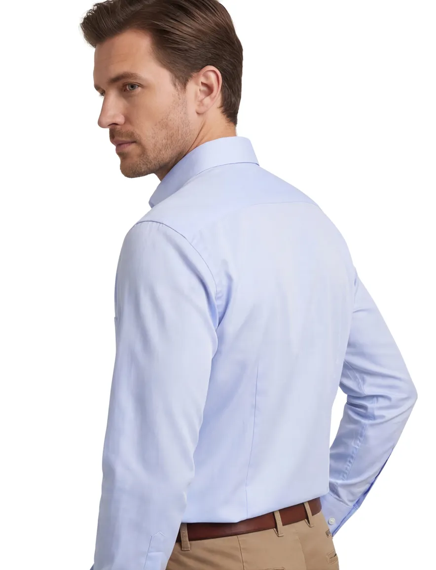 Ledub overhemd Modern Fit lichtblauw met borstzak