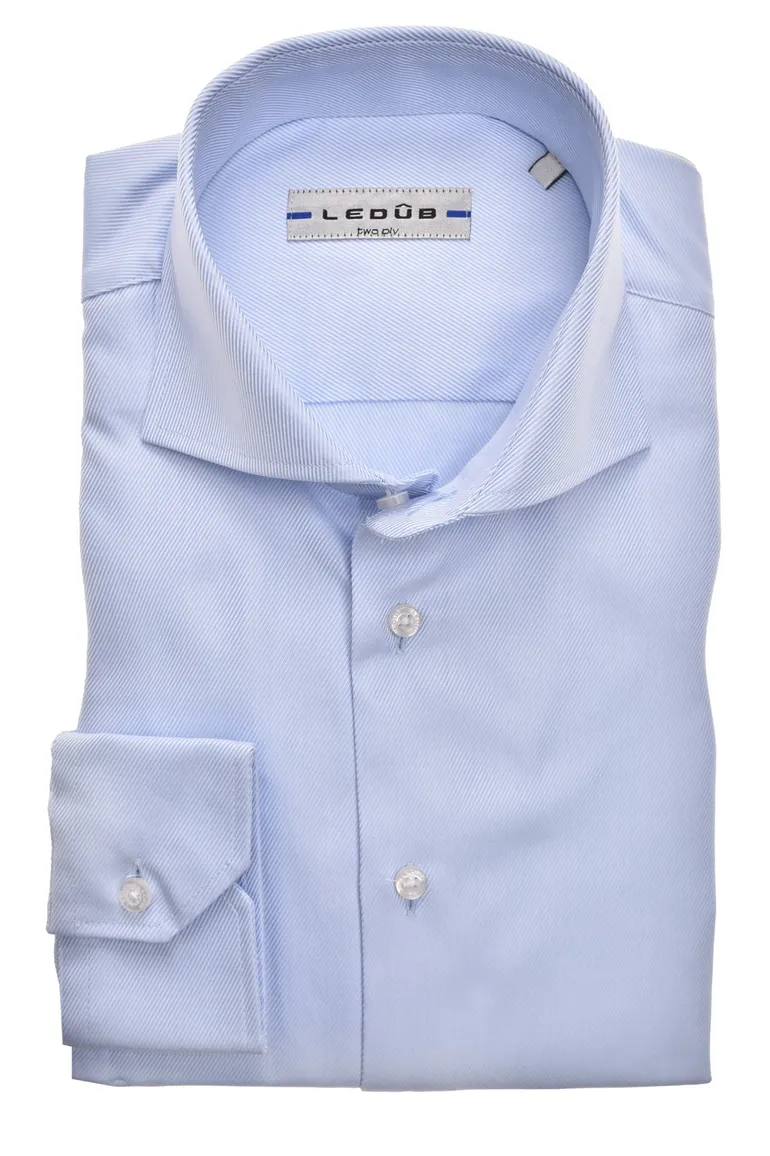 Two Ply overhemd Ledub blauw Modern Fit