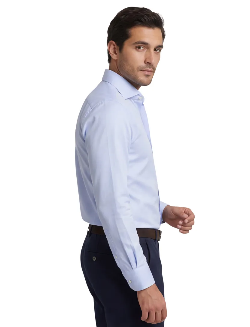 Ledub overhemd Two Ply blauw Modern Fit