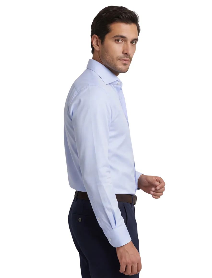 Two Ply overhemd Ledub blauw Modern Fit