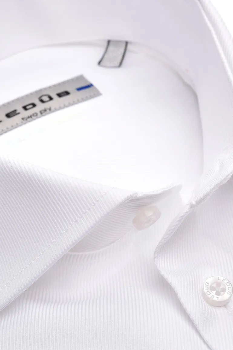 Ledub overhemd Modern Fit Two Ply wit