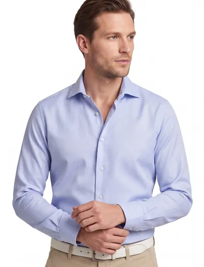 Ledub Strijkvrij Ledub overhemd Modern Fit lichtblauw