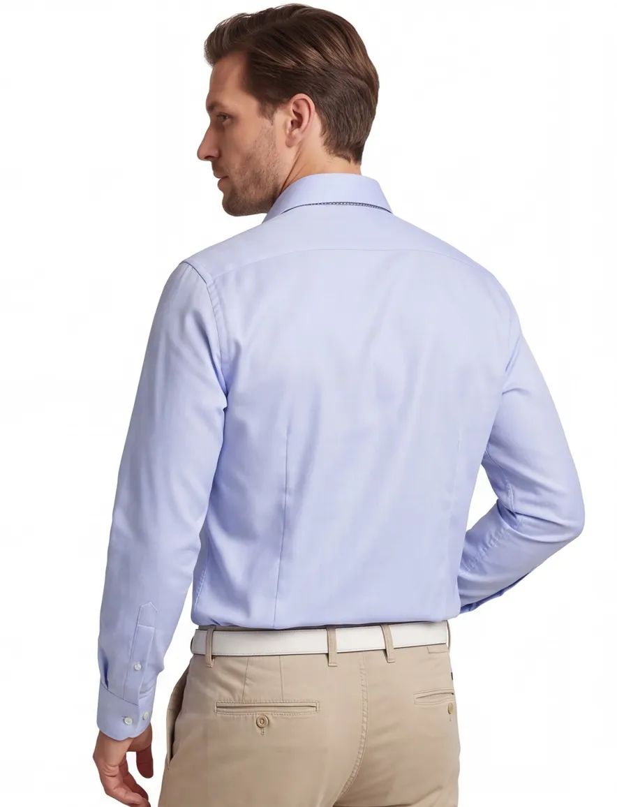 Strijkvrij Ledub overhemd Modern Fit lichtblauw