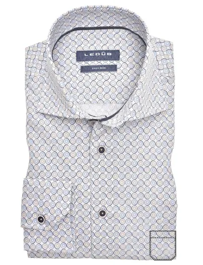 Ledub Ledub overhemd lichtblauw printje Modern Fit