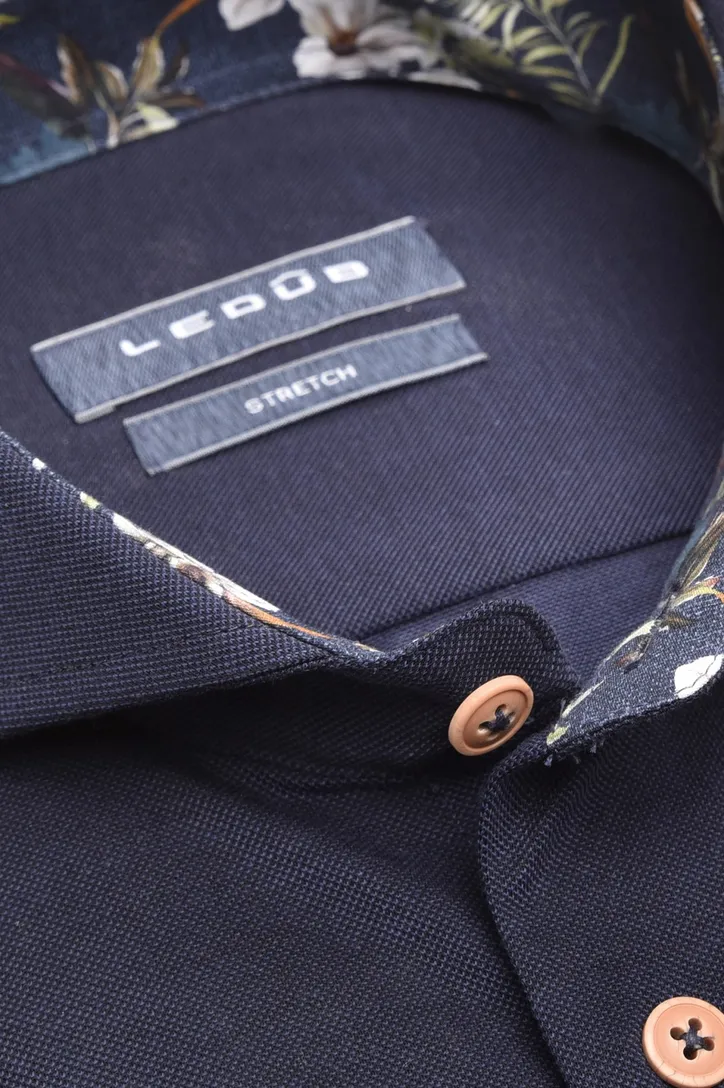 Overhemd Ledub donkerblauw Slim Fit