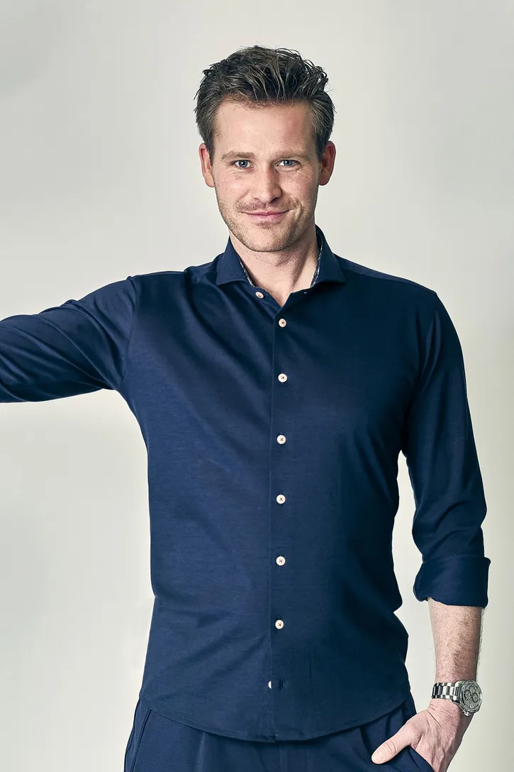 Overhemd Ledub donkerblauw Slim Fit